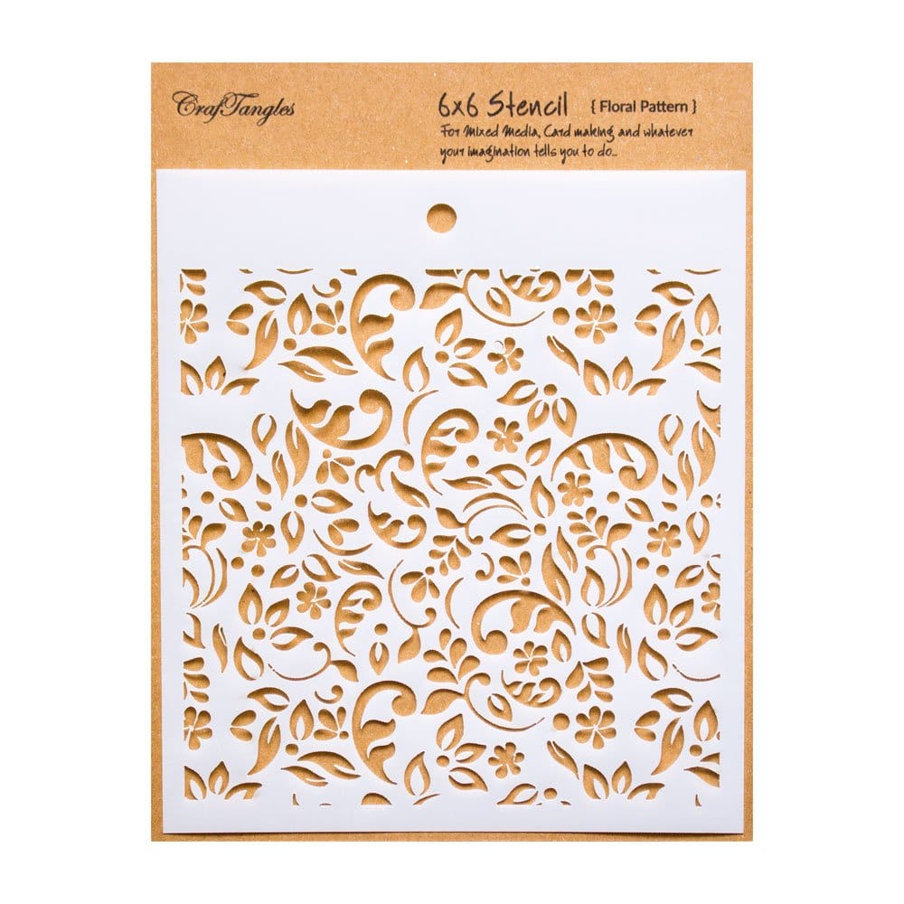 CrafTangles 6"x6" Stencil - Floral Pattern craftangles stencils floral pattern CrafTangles 6"x6" Stencil - Floral Pattern