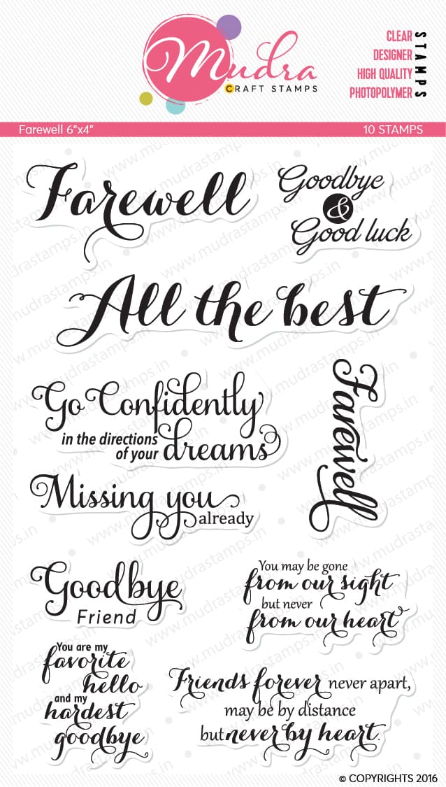 Mudra Craft Stamps - Farewell