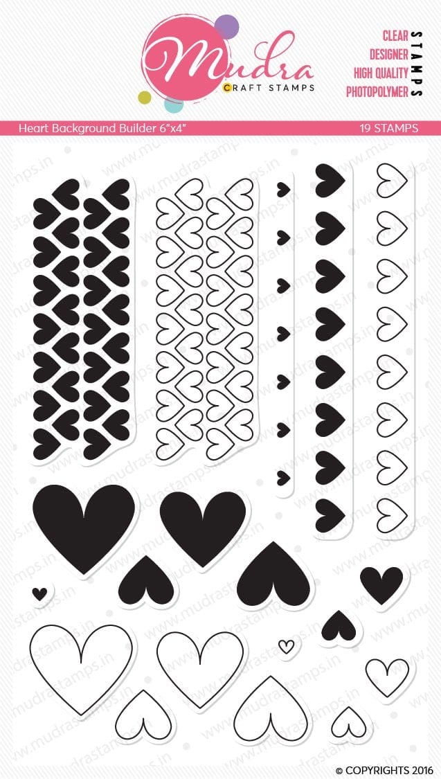 Mudra Craft Stamps - Heart Background Builder heart bg builder 6x4 01 Mudra Craft Stamps - Heart Background Builder