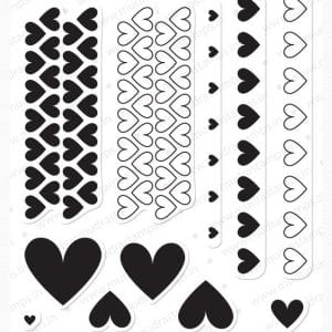 Mudra Craft Stamps - Heart Background Builder