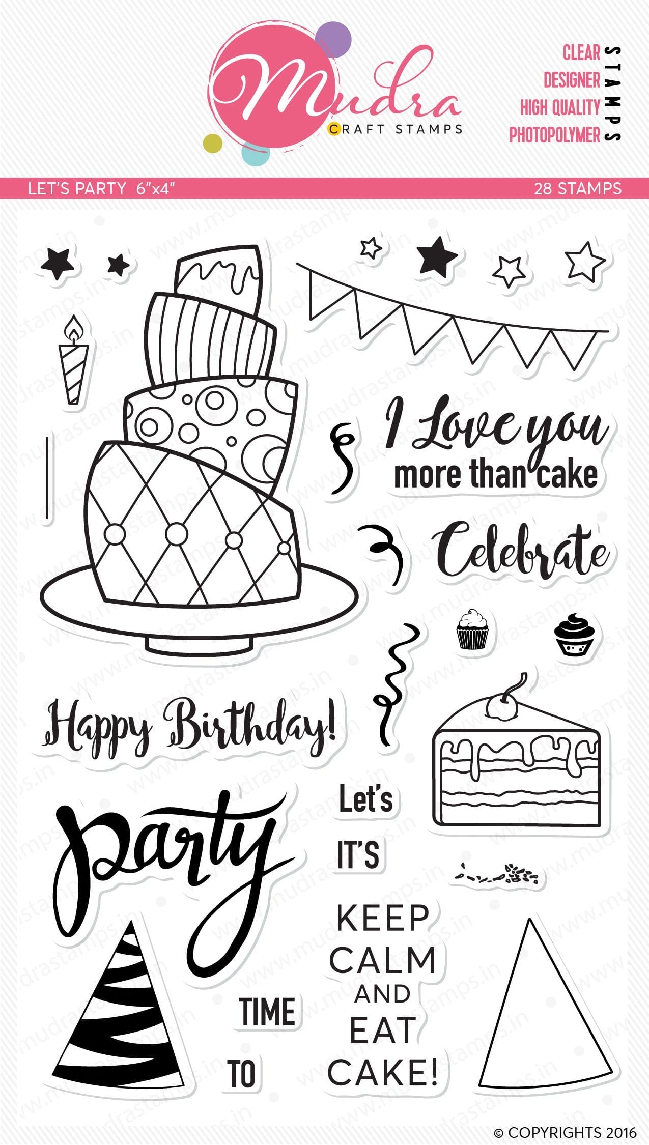 Mudra Craft Stamps - Lets Party lets party 01 Mudra Craft Stamps - Lets Party