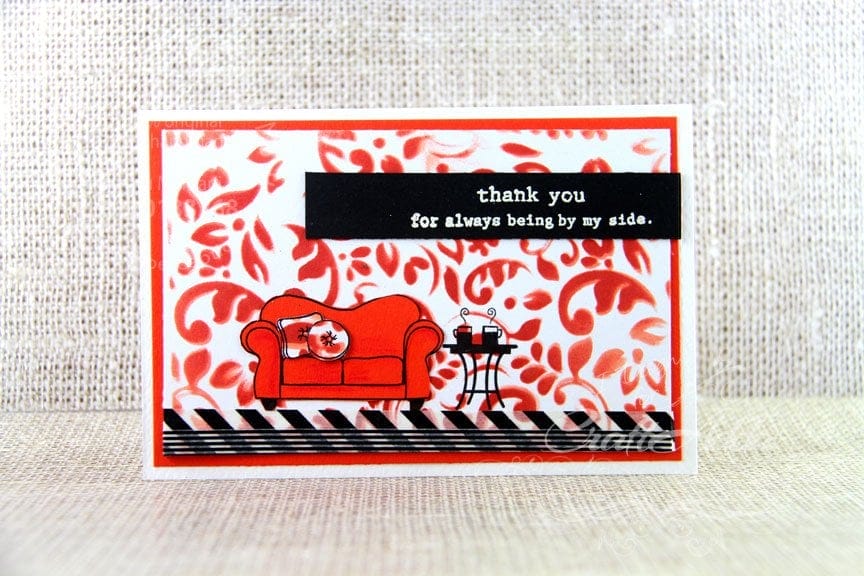 CrafTangles 6"x6" Stencil - Floral Pattern stencil sofa stencil-sofa