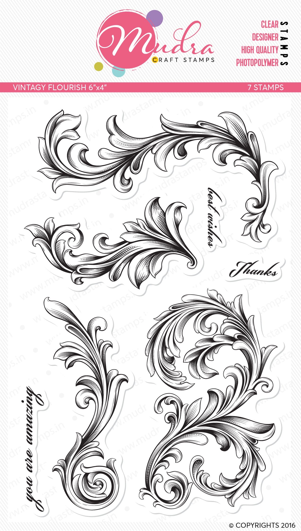 Mudra Craft Stamps - Vintagy Flourish