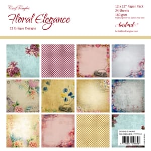 CrafTangles Scrapbook Paper Pack - Floral Elegance (12"x12")