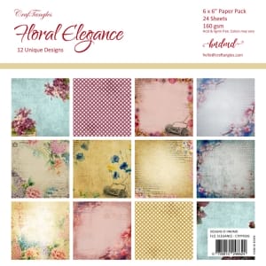 CrafTangles Scrapbook Paper Pack - Floral Elegance (6"x6")