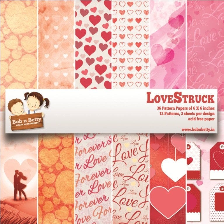 BobNBetty Scrapbook Paper Pack - Love Struck (6"x6") lovestruck BobNBetty Scrapbook Paper Pack - Love Struck (6"x6")