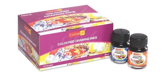 Camel Coloured Drawing Inks Set (12 colors) camlin coloured drawing inks Camel Coloured Drawing Inks Set (12 colors)