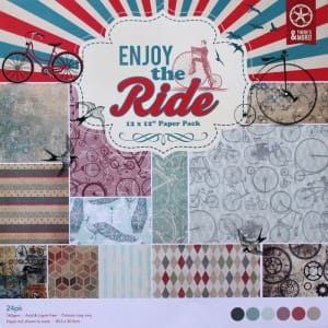 12 by 12 Patterned Paper Pack - Enjoy the Ride (Set of 24 sheets)