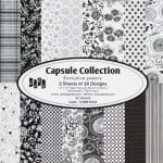 12 by 12 Paper Pack - Capsule Collection - Black  (Set of 32 sheets)