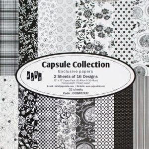 12 by 12 Paper Pack - Capsule Collection - Black (Set of 32 sheets)