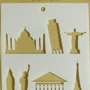 CrafTangles 6"x6" Stencil - Monuments of the World