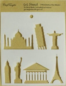 CrafTangles 6"x6" Stencil - Monuments of the World