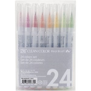 Kuretake Zig Clean color real brush pen marker - Set of 24