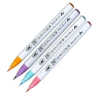 Kuretake Zig Clean color real brush pen marker - Set of 4 (4VA)