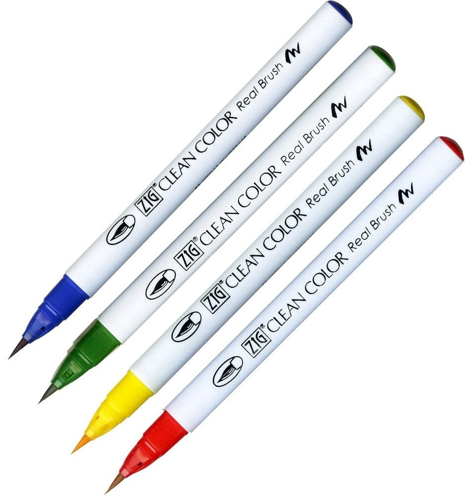 Kuretake Zig Clean color real brush pen marker - Set of 4 (4VC)