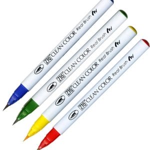 Kuretake Zig Clean color real brush pen marker - Set of 4 (4VC)