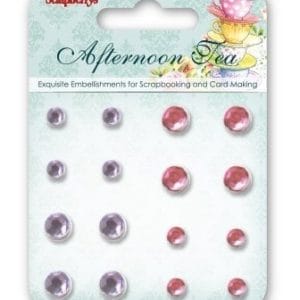 Scrapberrys 16 Rhinestone Brads - Afternoon Tea