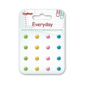 Scrapberrys 16 Enamel Brads - Everyday