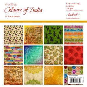 CrafTangles Scrapbook Paper Pack - Colours Of India (6"x6")