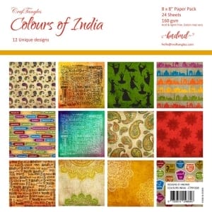 CrafTangles Scrapbook Paper Pack - Colours of India (8"x8")