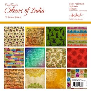 CrafTangles Scrapbook Paper Pack - Colours of India (8"x8")