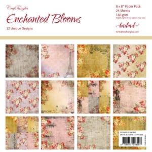 CrafTangles Scrapbook Paper Pack - Enchanted Blooms (8"x8")