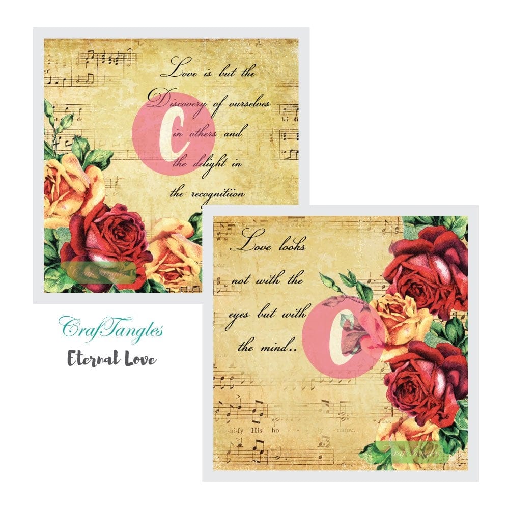 CrafTangles Decoupage Paper Pack - Eternal Love (12 by 12 inch) - 4 sheets Eternal Love Decoupage Cover 12x12 3 and 4 Eternal-Love-Decoupage-Cover-12x12-3-and-4
