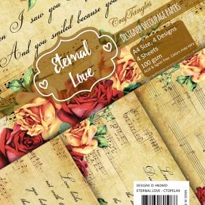 CrafTangles Decoupage Paper Pack - Eternal Love (A4) - 4 sheets