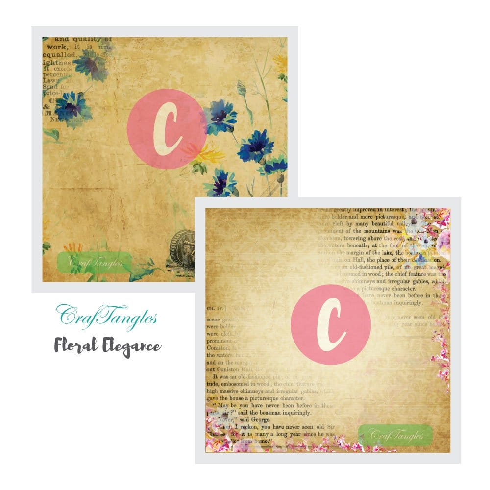CrafTangles Decoupage Paper Pack - Floral Elegance (12 by 12 inch) - 4 sheets Floral Elegance Decoupage Cover 12x12 3 and 4 Floral-Elegance-Decoupage-Cover-12x12-3-and-4
