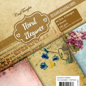 CrafTangles Decoupage Paper Pack - Floral Elegance (A4) - 4 sheets