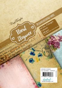 CrafTangles Decoupage Paper Pack - Floral Elegance (A4) - 4 sheets