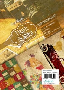 CrafTangles Decoupage Paper Pack - I Travel the World (A4) - 4 sheets