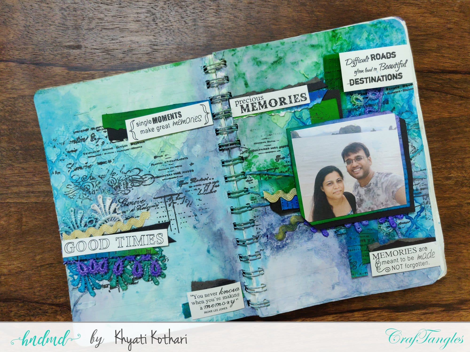 CrafTangles color mists Sprays - Evergreen (50 ml) Khyati Art journal page 1 1 Khyati_Art_journal_page_1_1