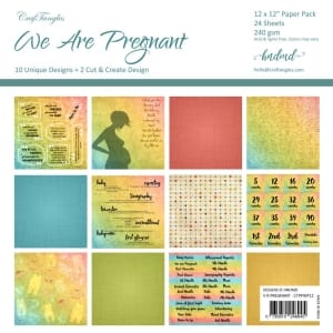 CrafTangles Scrapbook Paper Pack - We are Pregnant (12"x12")