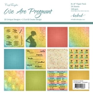 CrafTangles Scrapbook Paper Pack - We are Pregnant (8"x8")