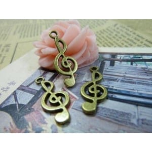 Musical Notes Metal Charms (Set of 10 pcs)