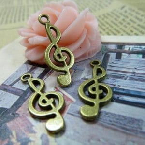 Musical Notes Metal Charms (Set of 10 pcs)