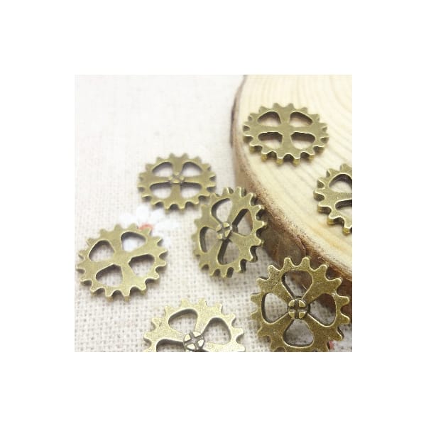 Gears Metal Charms (Set of 10 pcs)