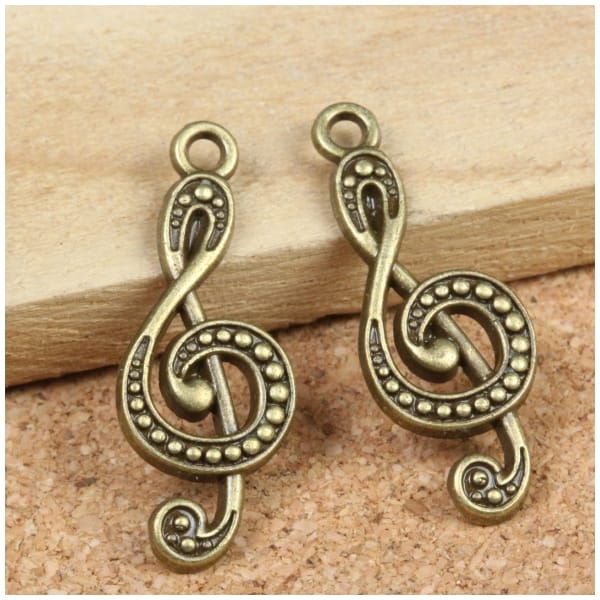 Decorative music notes Metal Charms (Set of 10 pcs)