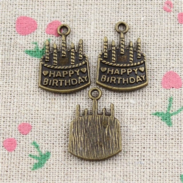 Birthday cake Metal Charms (Set of 10 pcs) camc 117 birthday cake metal charms Birthday cake Metal Charms (Set of 10 pcs)