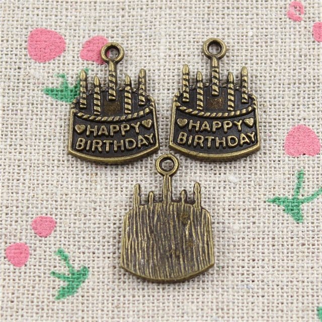 Birthday cake Metal Charms (Set of 10 pcs) camc 117 birthday cake metal charms Birthday cake Metal Charms (Set of 10 pcs)