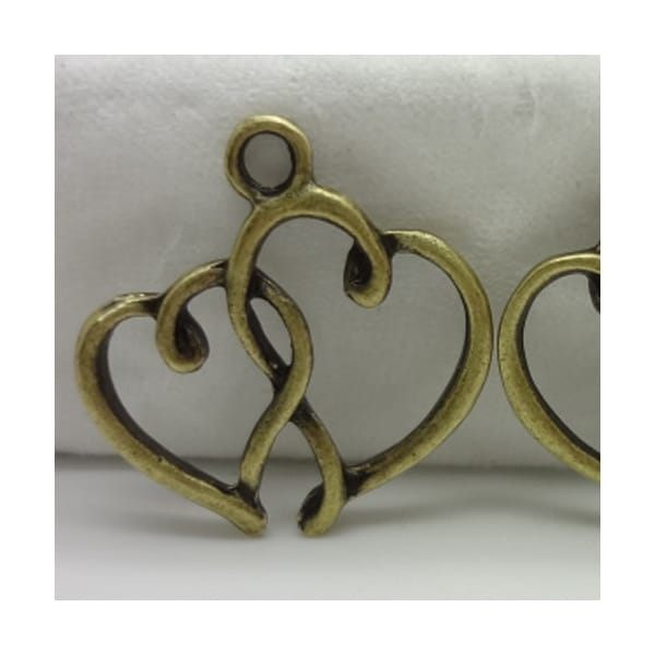 Intertwined Hearts Metal Charms (Set of 10 pcs)