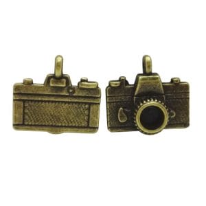 Camera (Design2) metal charms - pack of 10