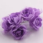 Foam Roses with Net - Purple (Set of 12 roses)