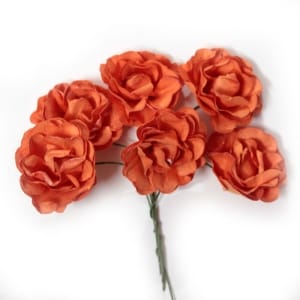 Mulberry flowers - Orange (Pack of 12 flowers)