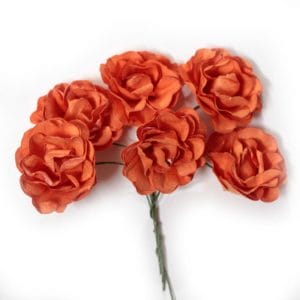 Mulberry flowers - Orange (Pack of 12 flowers)