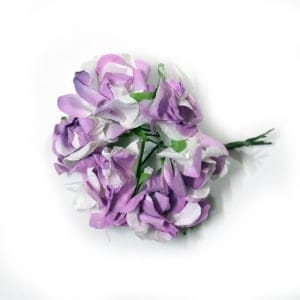 Paper flowers - White and Lavendar (Pack of 24 flowers)
