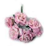 Paper Dual tone Roses - Pink and White (Pack of 12 flowers)
