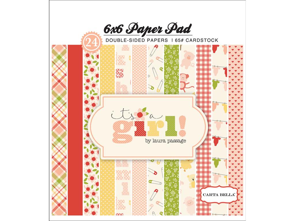 Carta Bella paper pad - Its a Girl (6by6 inch) cartabella its a boy 6by6 paper pad Carta Bella paper pad - Its a Girl (6by6 inch)