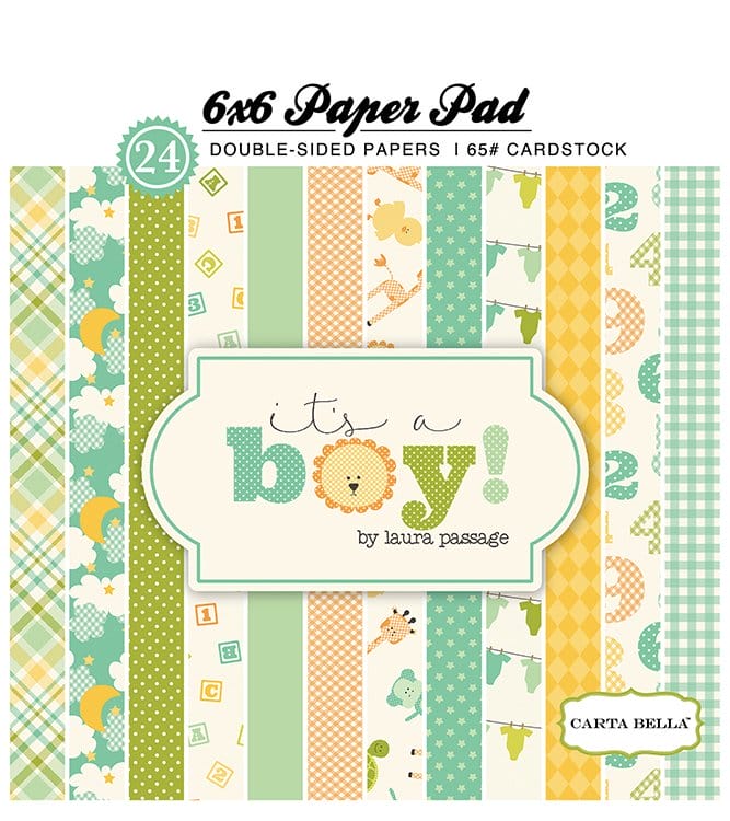 Carta Bella paper pad - Its a Boy (6by6 inch) cartabella its a girl 6by6 paper pad Carta Bella paper pad - Its a Boy (6by6 inch)